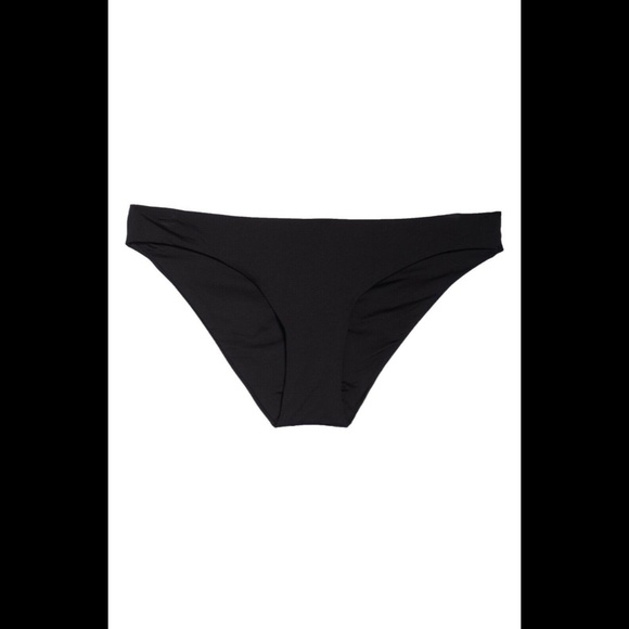 NEW $48 BECCA [ Medium ] Shirred Color Code Hipster Bikini Bottoms in Black #U90 - Picture 4 of 12